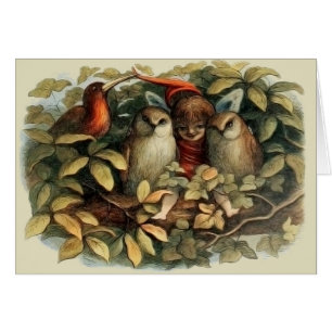 Eulen und Elfen Feen Natur Illustration
