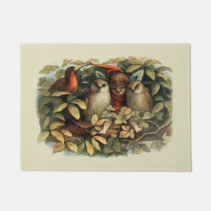 Eulen und Elfen Feen Natur Illustration Fußmatte