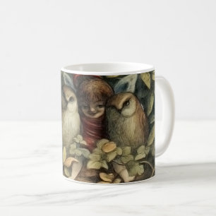Eulen und Elfen Feen Natur Illustration Kaffeetasse