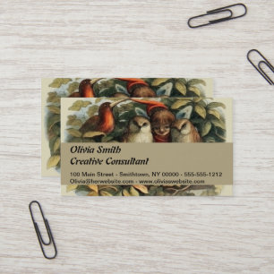 Eulen und Elfen Feen Natur Illustration Visitenkarte