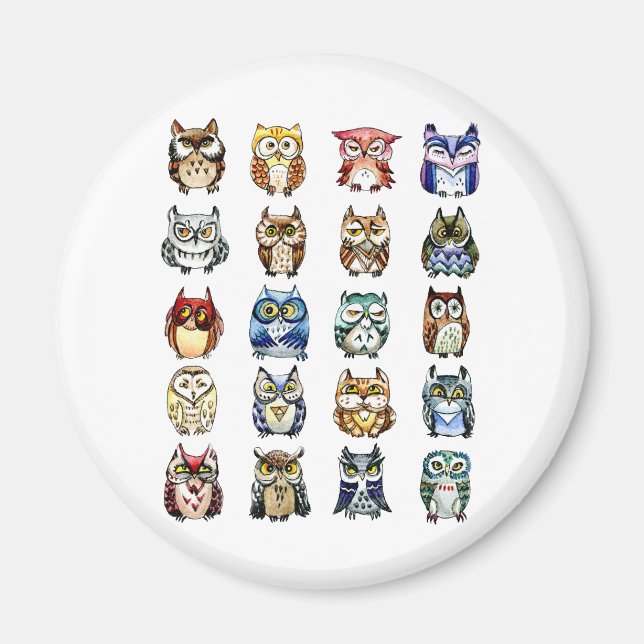 Eulen und Katzen Magnet (Vorne)