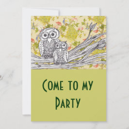 Eulen-und Pfau-Einladungen Einladung