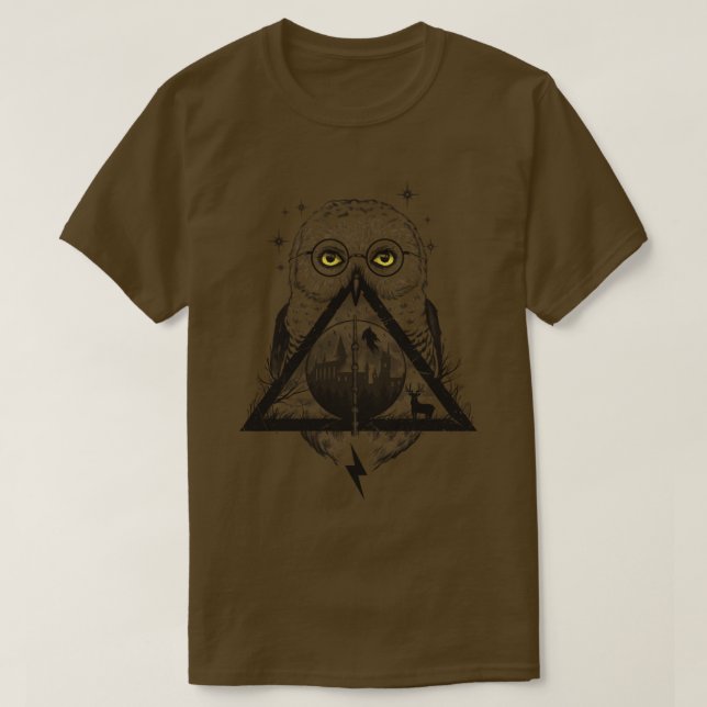 Eulen und Zauberer T-Shirt (Design vorne)