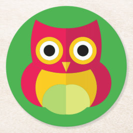 Eulen-Untersetzer Runder Pappuntersetzer