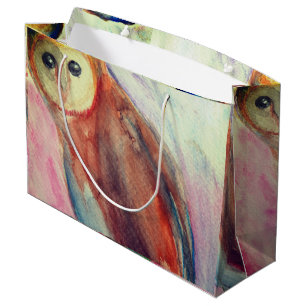 Eulen-Vogel-Kunst Große Geschenktüte