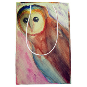 Eulen-Vogel-Kunst Mittlere Geschenktüte