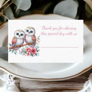Eulen-Wald-Boho-Landhochzeit Platzkarte