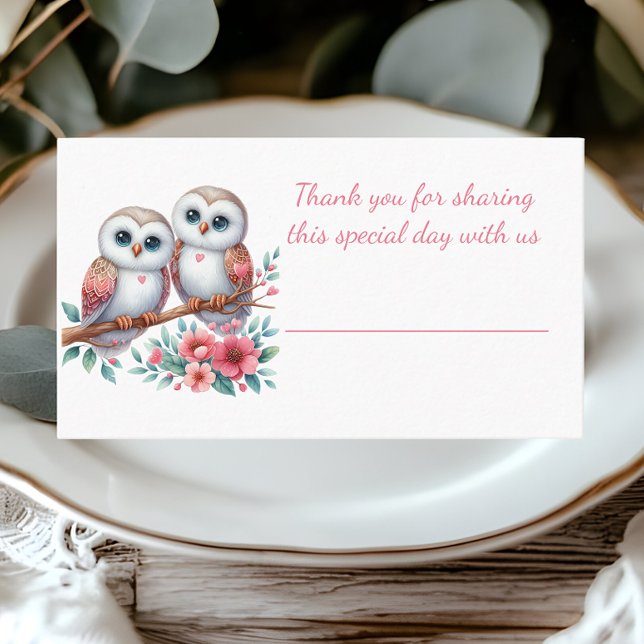 Eulen-Wald-Boho-Landhochzeit Platzkarte (Von Creator hochgeladen)