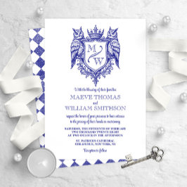 Eulen-Wappen & Königliche Fantasy-Hochzeitseinladu