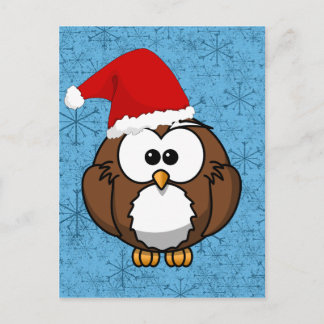 Eulen-Weihnachtspostkarte Feiertagspostkarte