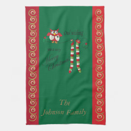 Eulen-Wunsch Sie frohen Weihnachten Handtuch