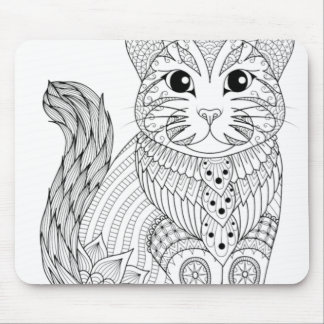 Eulenfarben im Buchstil Katzenselbstfärbung Mousepad