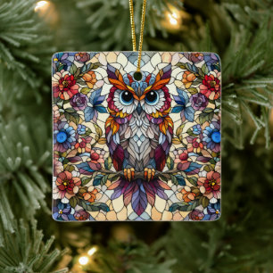 Eulenfensterbild Inspiriert  Keramikornament