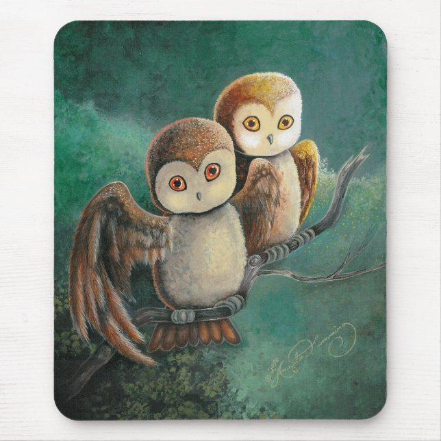Eulenfreunde Eulenkunst Mousepad (Vorne)