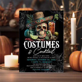 Eulenfrüchte Halloween Cocktails & Kostüme Party Einladung