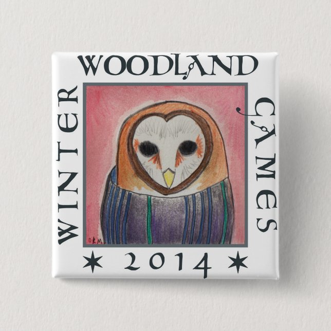 Eulenhaubenknopf Button (Vorderseite)