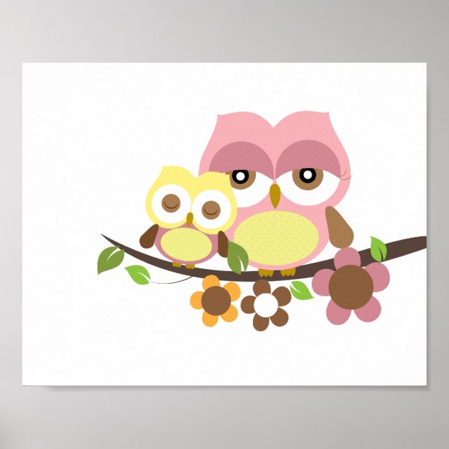Eulenkunst für das Kinderzimmer Poster (Vorne)
