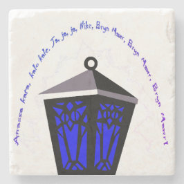 Eulenlaternen-Steinuntersetzer - Dunkelblau Steinuntersetzer