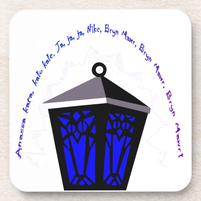 Eulenlaternen-Untersetzer - Dunkelblau Getränkeuntersetzer (Vorderseite)