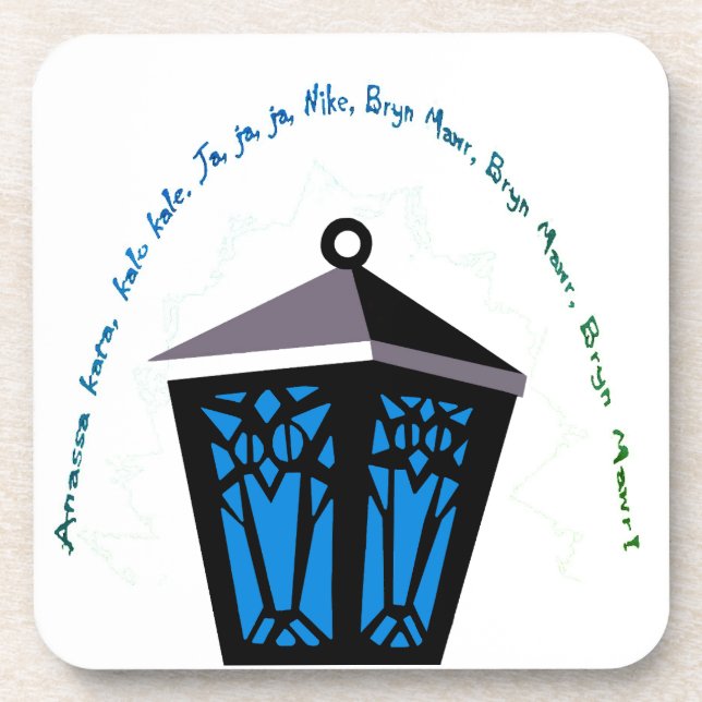 Eulenlaternen-Untersetzer - Hellblau Getränkeuntersetzer (Vorderseite)