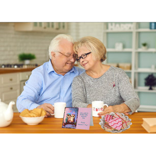 Eulenliebe ist süß zum Valentinstag Feiertagskarte