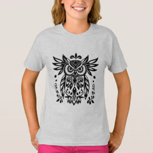 Eulenliebhaber Rustikale Waldlandschaften Schwarz T-Shirt