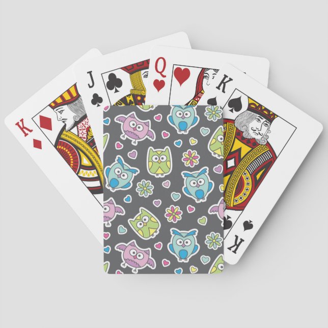 Eulenmuster Spielkarten (Rückseite)