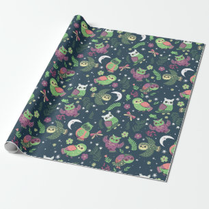 Eulenmuster-Wrap-Papier Geschenkpapier