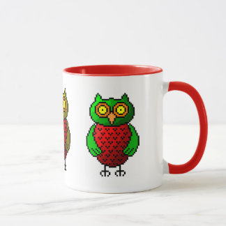 Eulenpixel-Kunst-Tasse Tasse