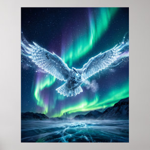 Eulenposter Eisige Tundra-Himmelslandschaft Poster