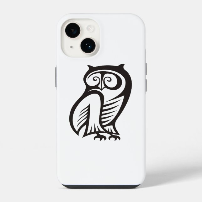 Eulensymbol Schwarz iPhone Hülle (Rückseite)