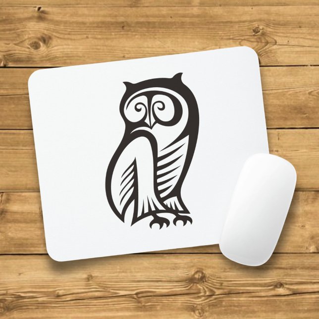 Eulensymbol Schwarz Mousepad (Von Creator hochgeladen)