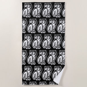 Eulensymbol Weiß Strandtuch