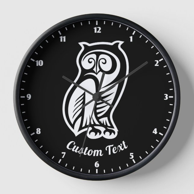 Eulensymbol Weiß Uhr (Vorderseite)