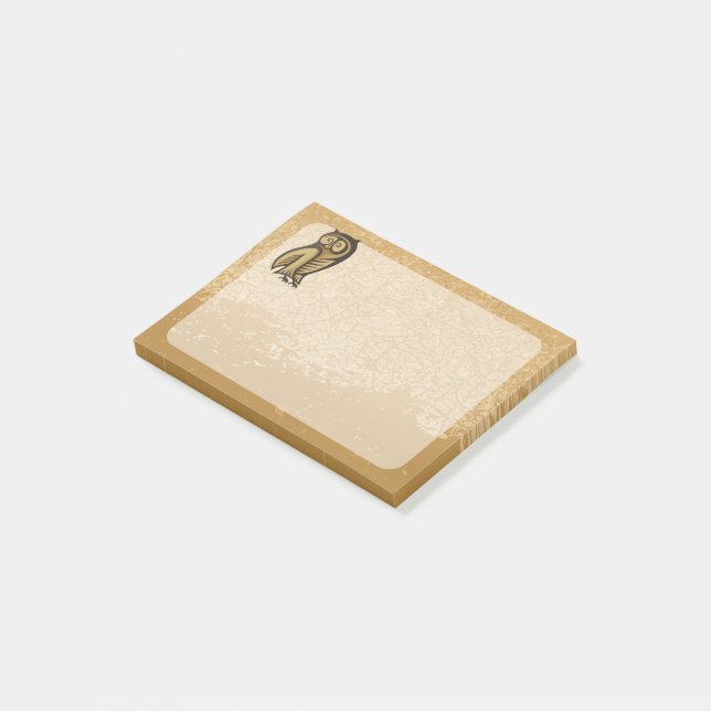 Eulensymbolfarbe Post-it Klebezettel (angewinkelt)