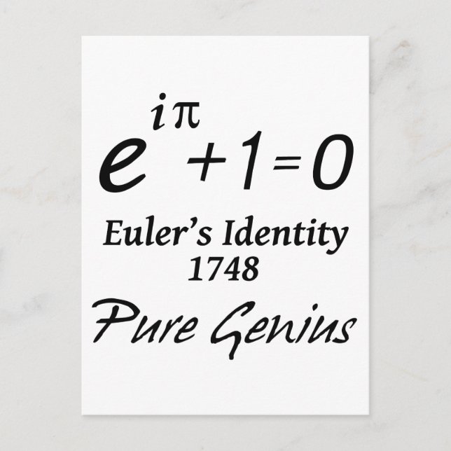 Euler-Identität Postkarte (Vorderseite)