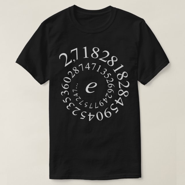 Euler weiße Zahl T-Shirt (Design vorne)