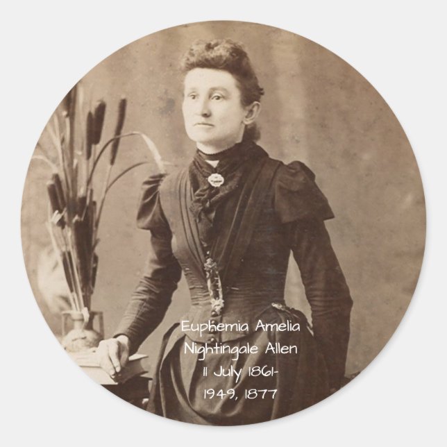 Euphemia Amelia Nightingale Allen Runder Aufkleber (Vorderseite)