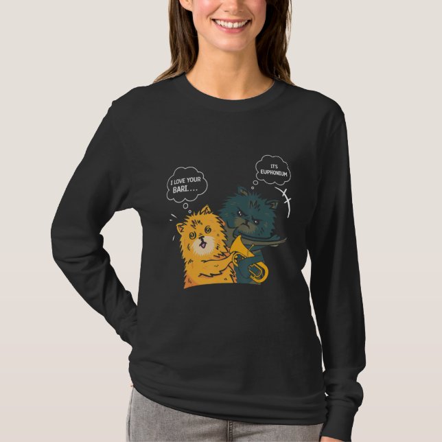 Euphonium Cat Slapping Euphoniumist T-Shirt (Vorderseite)