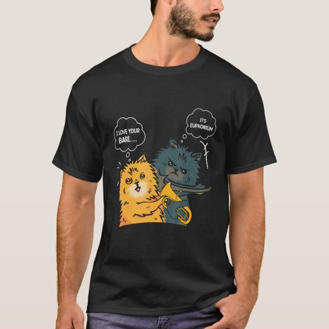 Euphonium Cat Slapping Euphoniumist T-Shirt (Vorderseite)