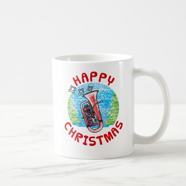 Euphonium Christmas Brass Musician Music Teacher Kaffeetasse (Rechts)
