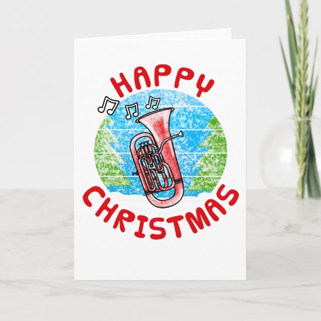 Euphonium Christmas Card Blasmusiker Dankeskarte (Vorderseite)