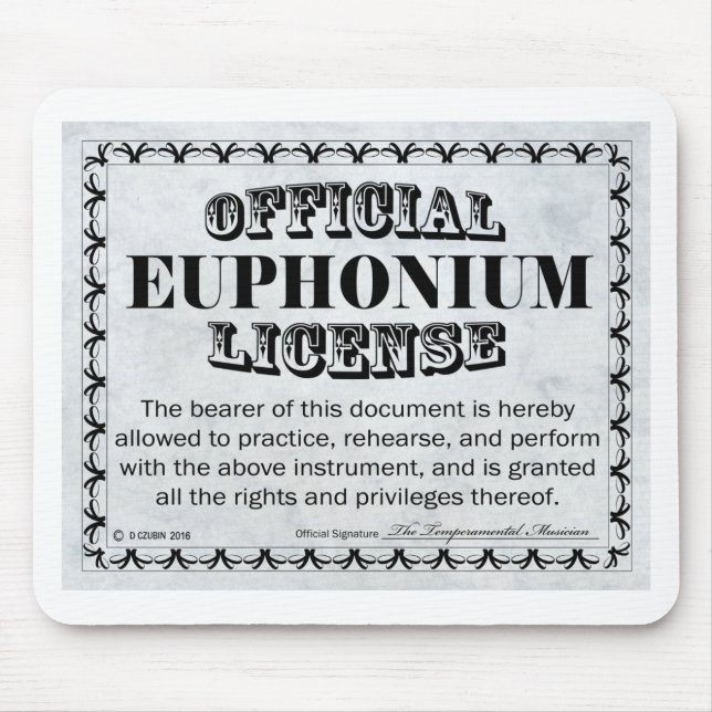 Euphonium-Lizenz Mousepad (Vorne)