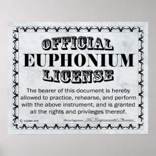 Euphonium-Lizenz Poster