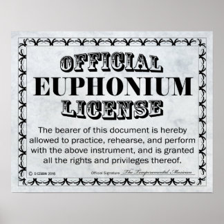Euphonium-Lizenz Poster