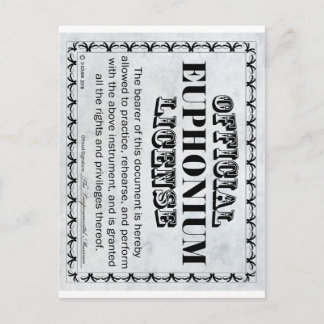 Euphonium-Lizenz Postkarte