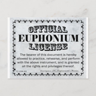 Euphonium-Lizenz Postkarte