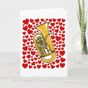 Euphonium mit Herzen Valentinstag Jubiläumskarte Feiertagskarte