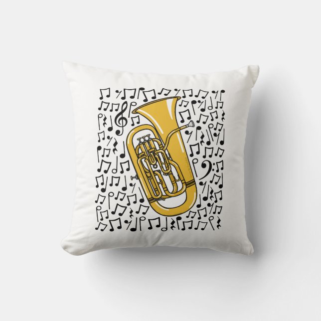 Euphonium Musical Notes Brass Musician Kissen (Vorderseite)