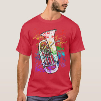 Euphonium Rainbow Colors Euphoniumist Blasmusik T-Shirt